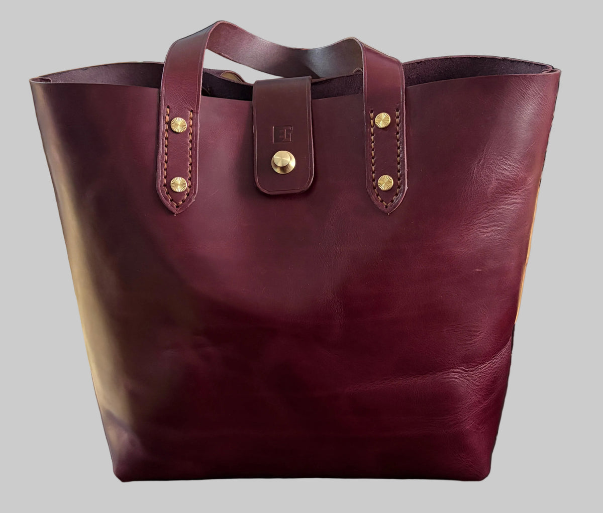 Oxblood Leather Shopper Bag